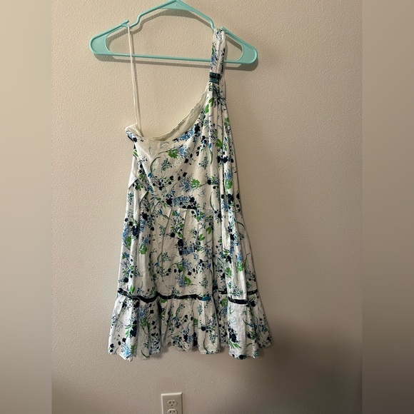 NWT free people all mine one shoulder floral mini dress linen OB967019 sz small - Picture 12 of 12